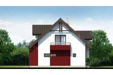 Проект европейского двухэтажного дома с одноместным гаражом и мансардой до 200 кв м DTA100185
