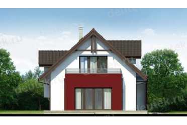 Проект европейского двухэтажного дома с одноместным гаражом и мансардой до 200 кв м DTA100185