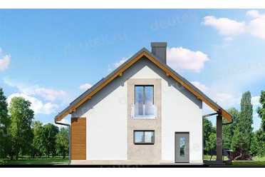 Проект европейского дома с мансардой и одноместным гаражом 9 на 12 метров DTA100202