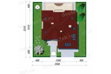 Проект двухэтажного дома с двухместным гаражом до 250 кв м DTA100203