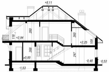 Проект двухэтажного дома с двухместным гаражом до 250 кв м DTA100203