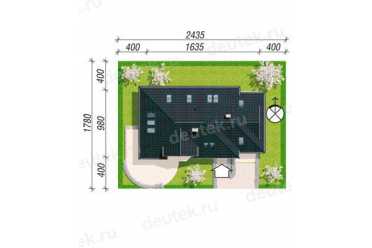 Проект двухэтажного дома с одноместным гаражом и кабинетом в европейском стиле 16 на 10 м - DTA100220 DTA100220