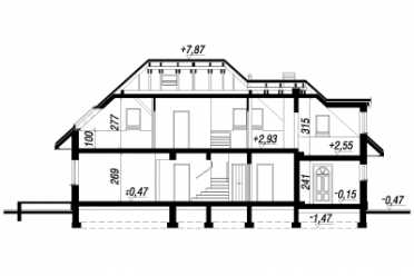 Проект двухэтажного дома с одноместным гаражом и кабинетом в европейском стиле 16 на 10 м - DTA100220 DTA100220