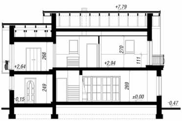 Проект европейского двухэтажного дома с одноместным гаражом и камином 13 на 8 м - DTA100227 DTA100227