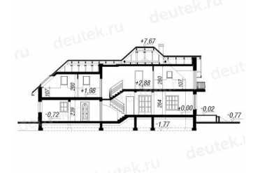Проект европейского дома с мансардой и камином 8 на 17 метров DTA10048