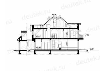 Проект европейского дома с мансардой и гаражом 12 на 16 метров DTA10061
