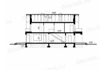 Проект европейского дома с мансардой и гаражом 9 на 16 метров DTA10069
