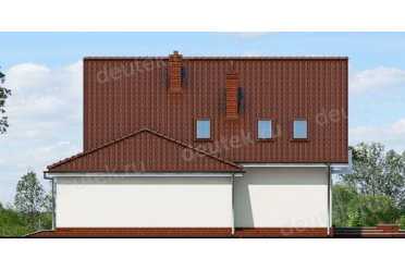 Проект европейского дома с мансардой и двухместным гаражом 12 на 14 метров DTA10098