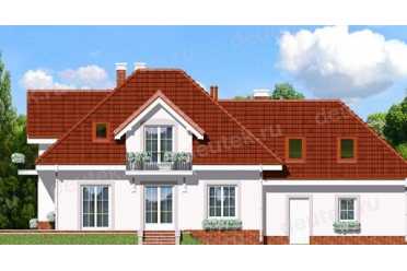 Проект двухэтажного дома с двухместным гаражом и подвалом 17 на 8 м - DTL100001 DTL100001