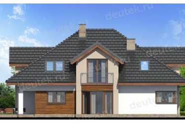 Проект двухэтажного дома из керамаблоков с двухместным гаражом - DTL100004 DTL100004