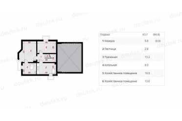 Проект двухэтажного дома с двухместным гаражом и подвалом - DTL100017 DTL100017