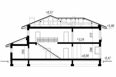Проект двухэтажного дома с двухместным гаражом и террасой - DTL100019 DTL100019