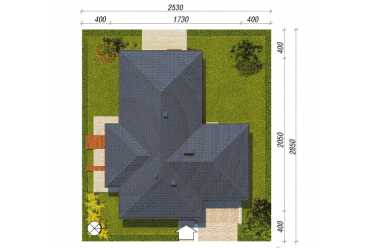 Проект одноэтажного дома из керамических блоков с террасой  DTN100022