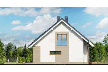 Проект одноэтажного дома из керамических блоков с террасой, мансардой и гаражом DTN100030