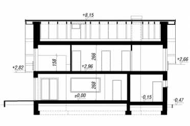 Проект одноэтажного дома из керамических блоков с террасой, мансардой и гаражом DTN100030