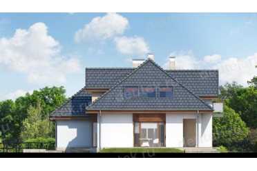 Проект двухэтажного дома из керамических блоков с двухместным гаражом DTN100059