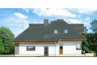 Проект двухэтажного дома из керамических блоков с двухместным гаражом DTN100061