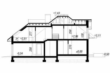 Проект двухэтажного дома из керамических блоков с двухместным гаражом DTN100061
