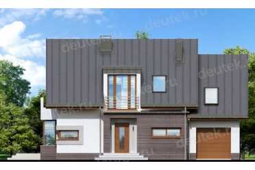 Проект двухэтажного дома из керамических блоков с одноместным гаражом DTN100065