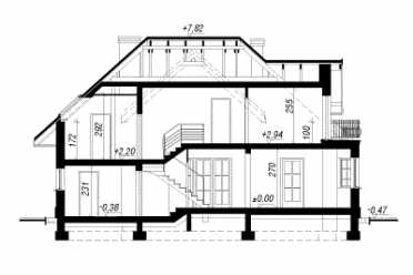 Проект двухэтажного дома из керамических блоков с одноместным гаражом DTN100067
