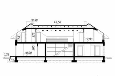 Проект двухэтажного дома из керамических блоков с двухместным гаражом и сауной DTN100080