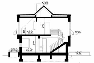 Проект двухэтажного дома из керамаблоков с одноместным гаражом DTN100101