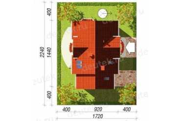 Проект двухэтажного дома из керамаблоков с одноместным гаражом DTN100102