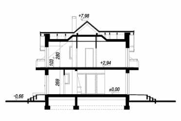 Проект двухэтажного дома из керамаблоков с двухместным гаражом  DTN100103