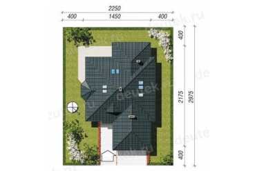 Проект двухэтажного дома из керамаблоков с двухместным гаражом DTN100104