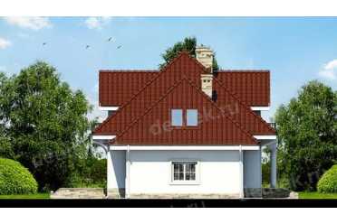 Проект двухэтажного дома из керамических блоков с террасой и гаражом одноместным DTN100014