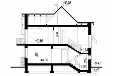 Проект двухэтажного дома из керамических блоков с террасой и одноместным гаражом DTN100017