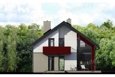 Проект двухэтажного дома из керамических блоков с террасой и одноместным гаражом DTN100018