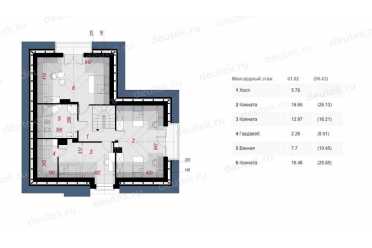 Проект европейского двухэтажного дома с мансардой и камином 12 на 12 метров DTS100008