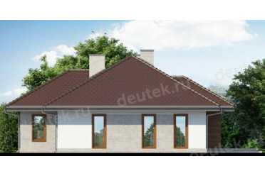 Проект европейского одноэтажного дома с двухместным гаражем 14 на 18 метров DTS100025