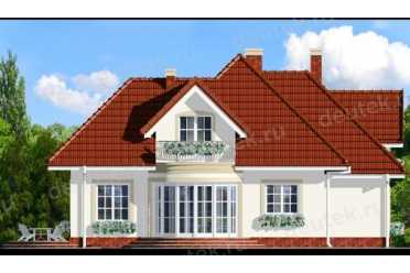 Проект европейского двухэтажного дома с одноместным гаражом, эркером и камином 15 на 13 м - DTA100046 DTS100046