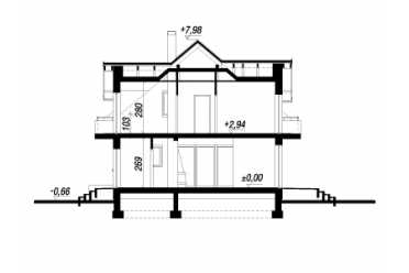 Проект двухэтажного дома из керамаблоков с камином и террасой - DTA100049 DTS100049