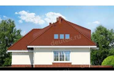 Проект европейского двухэтажного дома с двухместным гаражом и балконом 15 на 13 м - DTS100052 DTS100052