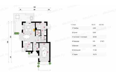 Проект европейского двухэтажного дома с одноместным гаражом и эркером 11 на 14 м - DTS100056 DTS100056