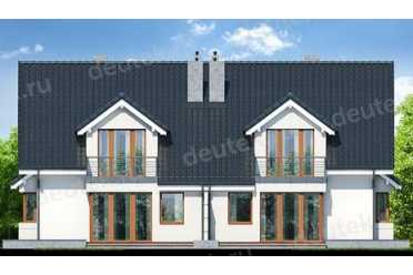 Проект европейского двухэтажного дома с одноместным гаражом и  камином  9 на 15 м - DTS100063 DTS100063