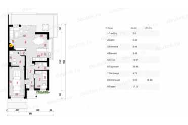 Проект европейского двухэтажного дома с одноместным гаражом и  камином  9 на 15 м - DTS100063 DTS100063
