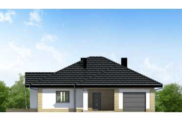 Проект одноэтажного дома из керамаблоков с камином - DTT100003 DTT100003