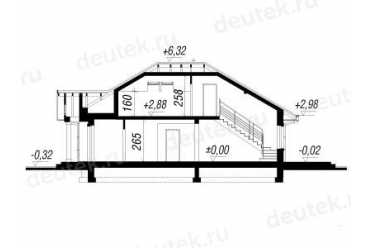 Проект европейского дома с мансардой и одноместным гаражом 13 на 14 метров DTV100009