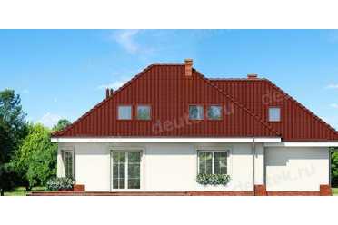 Проект европейского дома с мансардой и одноместным гаражом 9 на 15 метров DTV100012