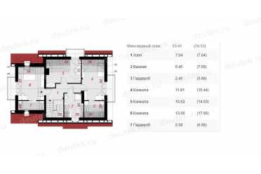 Проект двухэтажного дома из керамаблоков с мансардой и одноместным гаражом DTV100025