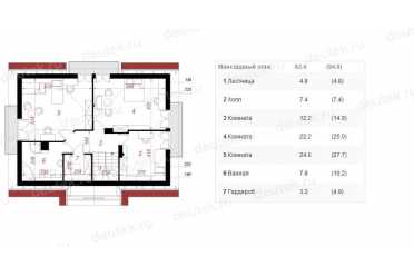Проект двухэтажного дома из керамаблоков с мансардой и камином DTV100027