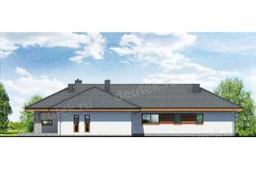Проект одноэтажного дома из керамаблоков с мансардой и двухместным гаражом DTV100040