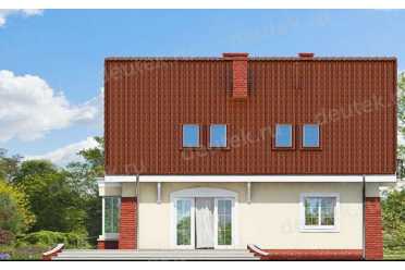 Проект двухэтажного дома из керамаблоков с мансардой и камином DTV100050