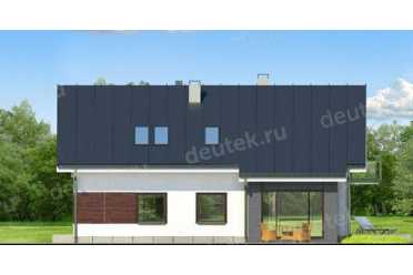 Проект двухэтажного дома из керамаблоков с мансардой и камином DTV100063