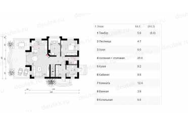 Проект двухэтажного дома из керамоблоков с мансардой и камином DTV100076