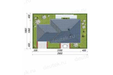Проект одноэтажного дома из керамоблоков с одноместным гаражом DTV100082